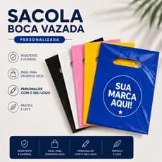 Sacola Plastica Boca Vazada 30x40 personalizada  COM O SEU LOGO 50 und