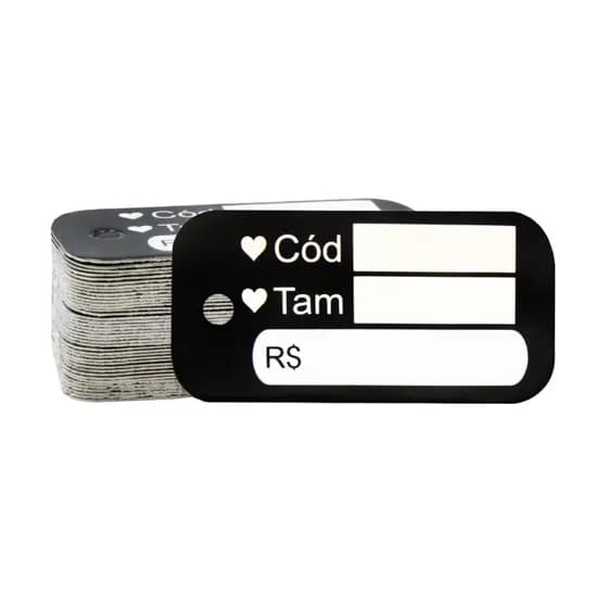 Mini Tag para roupas + lacre de autenticidade/ segurança com 100 peças