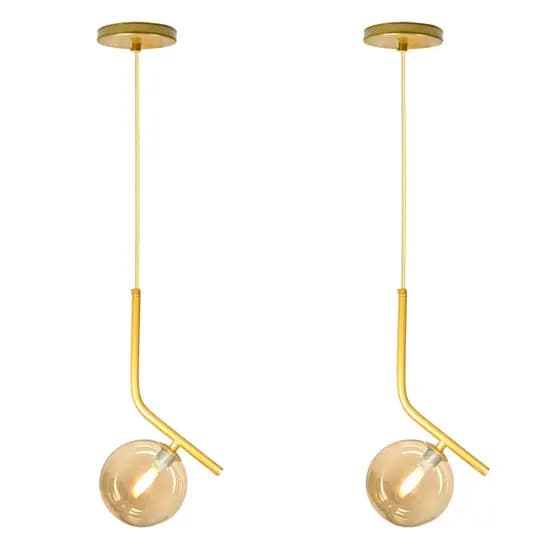 Kit 2 unidades Luminária Pendente Inclinado Jabuticaba globo 12cm