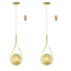 2 unidades Luminaria Pendente Moon Jabuticaba Ornit Gota Globo 15 cm com Lampada