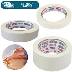 Fita Crepe Uso Geral Adesiva Branca 50 Metros Adere 423 Marcação Artes Paredes 18mm 24mm 48mm