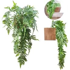 Planta Artificial Pendente C/ Vaso Arranjo Pronto Decoração Cachepô Pendentes De Samambaia Artificial Vertical Folhagem