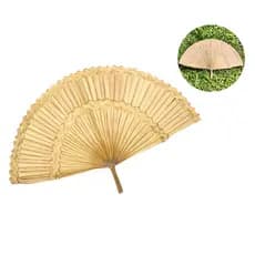 Leque de Palha para Decoração Boho Composição de Parede Estilo 47CM