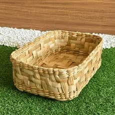 Cesta De Palha de Taboa Cachepot Decoração G Decoração