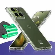 Capa Capinha Anti Queda Transparente + Película Para Moto Edge 70 5G