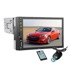 CENTRAL MULTIMÍDIA MP5 1DIN 7 POLEGADAS TELA PARA BAIXO COM BLUETOOTH, RÁDIO + CÂMERA DE RÉ