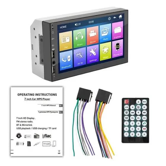 Central Multimídia Universal Mp5 2Din 7 Polegadas Espelhamento Android e iPhone via cabo