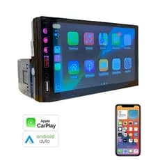 Central Multimídia Mp5 1Din 7 Polegadas com espelhamento sem fio, CarPlay , Bluetooth, Rádio