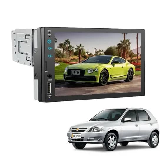 CENTRAL MULTIMÍDIA MP5 CELTA 7POLEGADAS TELA PARA BAIXO 1DIN, BLUETOOTH, ESPELHAMENTO, RÁDIO