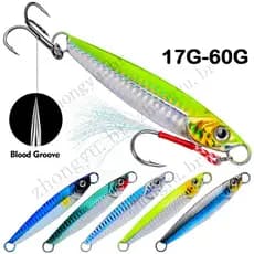 Isca Artificial Placa de Ferro Placa de Ferro Pesca Marítima Metal Isca Biônica Barco de Pesca Placa de Ferro de Gancho Duplo Chumbo Peixe Luminoso Isca Falsa Equipamento de Pesca