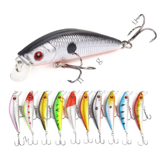 7cm /8.5g iscas artificiais pesca Aço com alto teor de carbono Três anzóis Anzol Plástico Isca Dura Artificial Falsas Iscas Artificiais