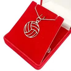 Colar 45 cm c/ Pingente Bola De Volei em Prata 925