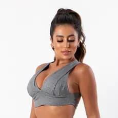 Top Com Bojo Cruzado Nas Costas Feminino Academia Fitness
