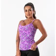 Camiseta alça fina suplex Feminina Básica estampada