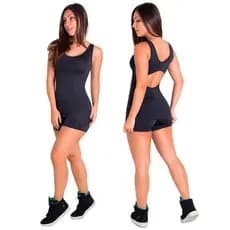 KIT 2 Macaquinhos Saia Tapa Bumbum Fitness Academia Suplex Feminino