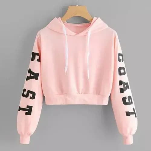 Blusa Moletom Cropped Feminino East Coast Moda Capuz Tumblr em algodão