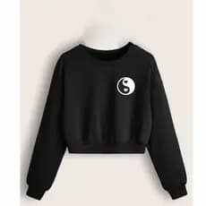 Moletom Cropped Feminino  Agasalho Casual e Versátil Yin e yang