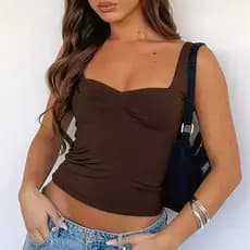 Blusa Cropped em Suplex Feminina  Básica Justa e Confortável Look Casual Estiloso Simples