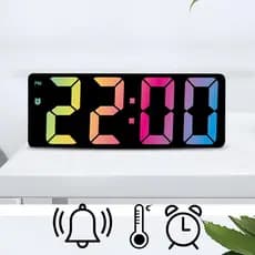 Relógio Digital De Mesa Compacto USB E Pilha Com Despertador Data E Temperatura Linha Premium