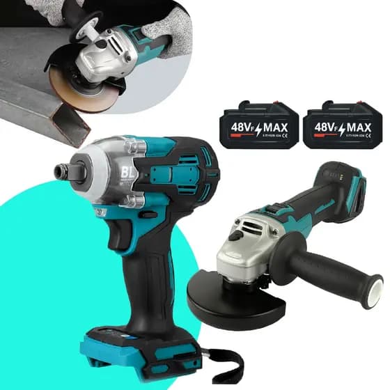 Kit Completo Esmerilhadeira Lixadeira + Chave De Impacto Com Maleta De Transporte