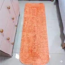 Passadeira de preguinhas Tapete Passadeira em retalhos Decorativo em Percal | Tapetes Frufru Canelo Ribana140 cm x 45 cm