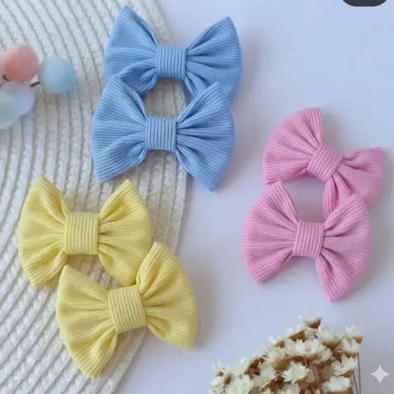 Kit 6 Laços Infantil 6cm Sortidos | Xuxinha ou Bico de Pato | Laço Baby Delicado