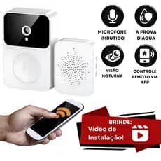 Campainha Interfone Sem Fio Câmera Wifi Smart Pro Interfone