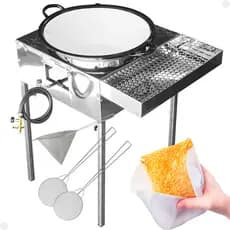 Fogão Fritador Fritadeira Aço Inox Com Tacho 22 Escorredor Chinoy Escumadeira