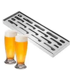 Escorredor de Copos Pingadeira 30x10cm Inox Porta Copo Chopp