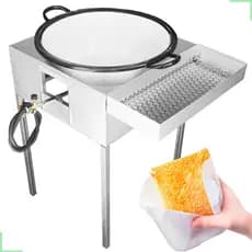 Fogão Fritador Pasteleiro Fritadeira Galvalume Com Tacho 22 Escorredor