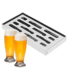 Escorredor de Copos Pingadeira 20x10cm Inox Porta Copo Chopp