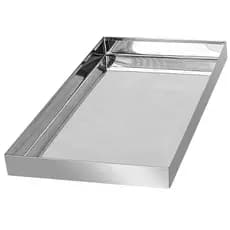 Bandeja Em Inox Para Estufas De Salgados 28x53x2cm Canto Liso