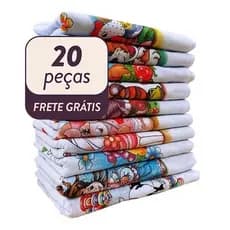 kit 20 panos de prato com bainha qualidade premium estampas coloridas