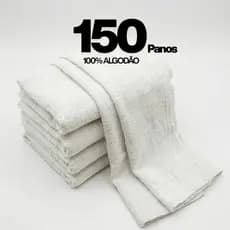 Kit 150 Panos De Chão Alvejado Branco 100% Algodão 62x42 Saco Duplo Costura Reforçada Atacado