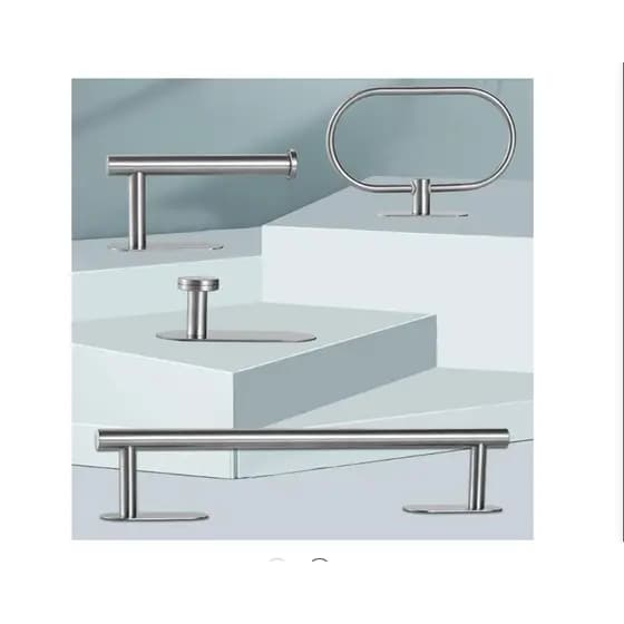 Kit Banheiro Luxo 4 Peças em Aço Inox – Instalação Fácil e Sem Furos