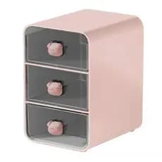 Caixa de armazenamento cosméticos organizador de bancada de banheiro, de mesa Mini Armário 3 Gavetas
