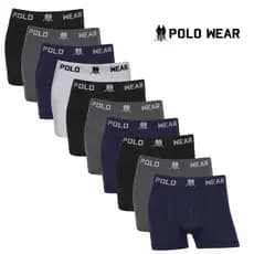 Kit 10 Cuecas Box Microfibra Lisa Sem Costura Polo Wear - Adulto