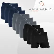 Kit 9 Cuecas Boxer Sem Costura em Microfibra Rafa Parize - Adulto