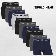 Kit 12 Cuecas Box Microfibra Lisa Sem Costura Polo Wear - Adulto