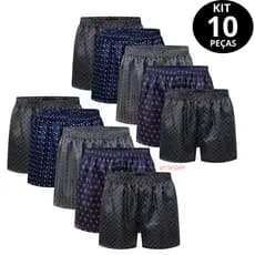 Kit com 10 Samba Canção Masculino - Short de Dormir - Cueca - Pijama  - Cirola