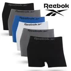 Kit 6 Cuecas Boxer Reebok Masculina Original Lisa Microfibra - Adulto