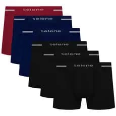 Kit 6 Cuecas Boxer Selene Masculino Microfibra Box Sem Costura Original