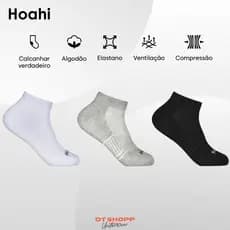 Kit 3 Pares Meias Hoahi Soquete Algodão Cano Curto Baixo