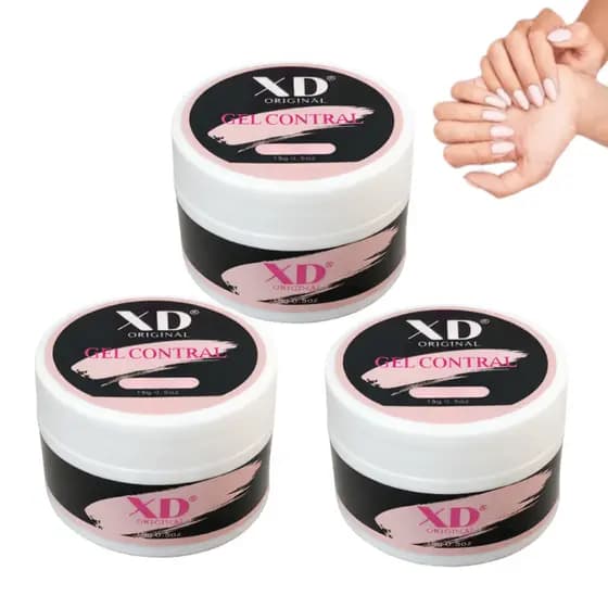 Kit 3 Gel Control 15g XD Original Para Unhas Gel fibra XED XD Profissional Alongamento