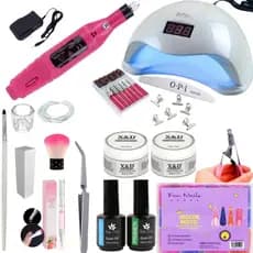 Kit Alongamento Unha Gel Fibra Manicure Completo Lixadeira Caneta Profissional MOLDE F1