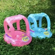 Boia Bote Bebê Cobertura Fralda Infantil Rosa Ou Azul Boia Piscina Bebê