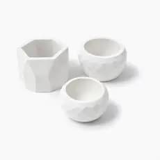 kit 3 mini vaso decorativo de gesso texturizado para suculentas, cactos , plantas e velas