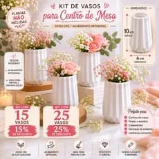 kit com15 OU 25 vasos de gesso centro de mesa