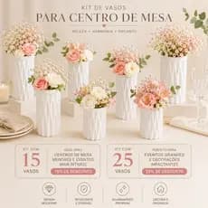 kit com15 OU 25 vasos de gesso centro de mesa