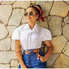 Calça jeans com cinto moom moda feminina executiva blogueira denin